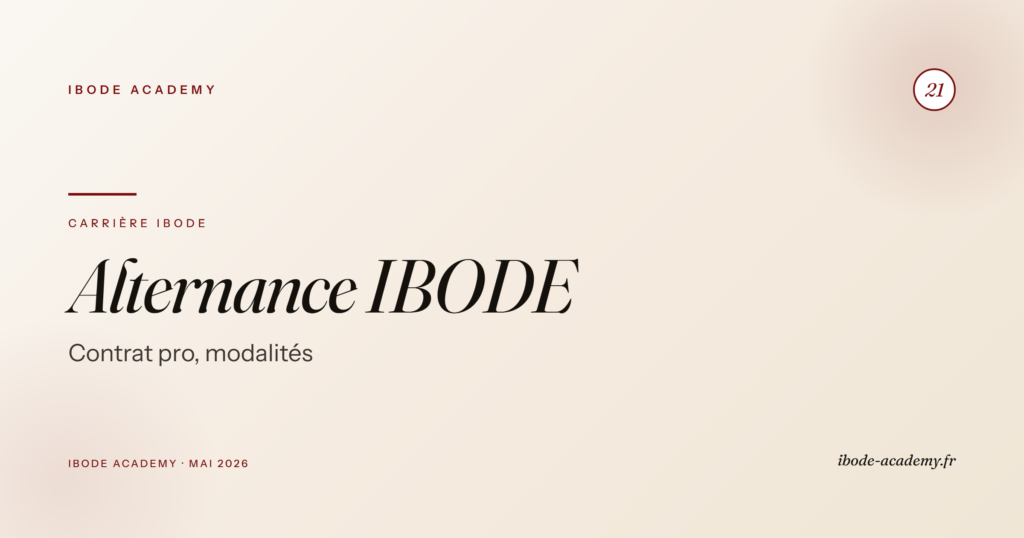 Alternance IBODE — modalités, avantages, inconvénients du contrat de professionnalisation