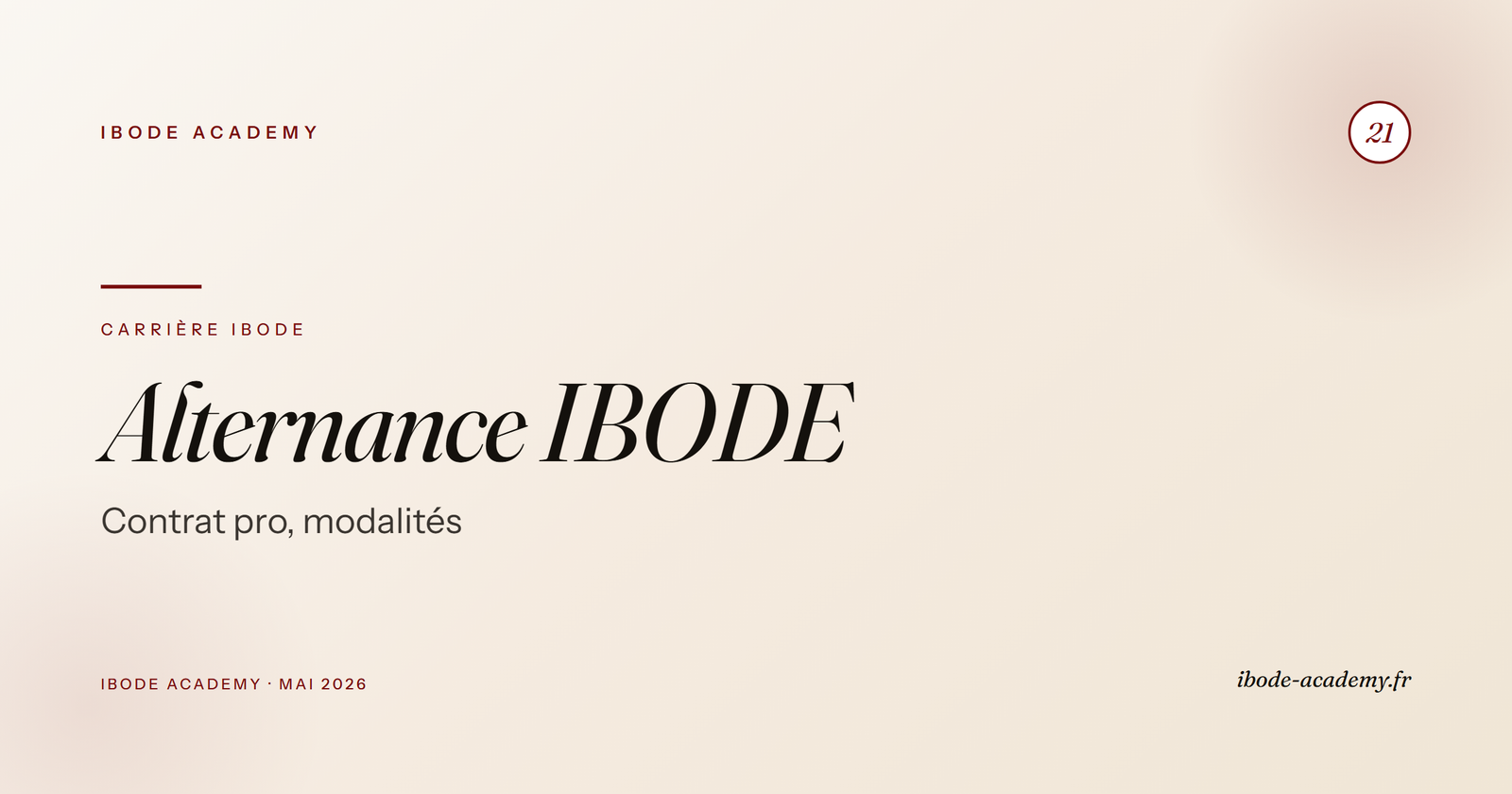 Alternance IBODE — modalités, avantages, inconvénients du contrat de professionnalisation