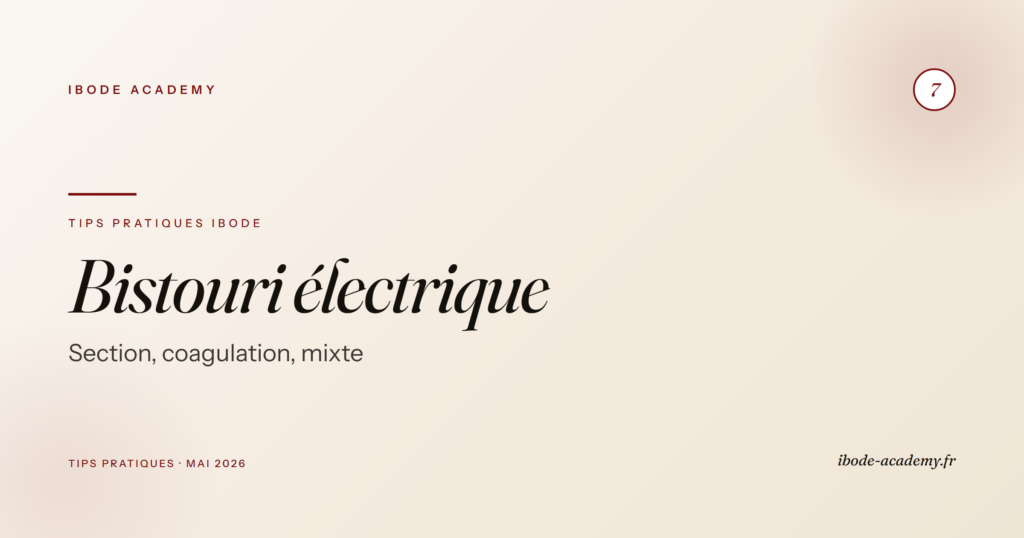 Bistouri électrique — coagulation, section, mixte : choisir le bon mode