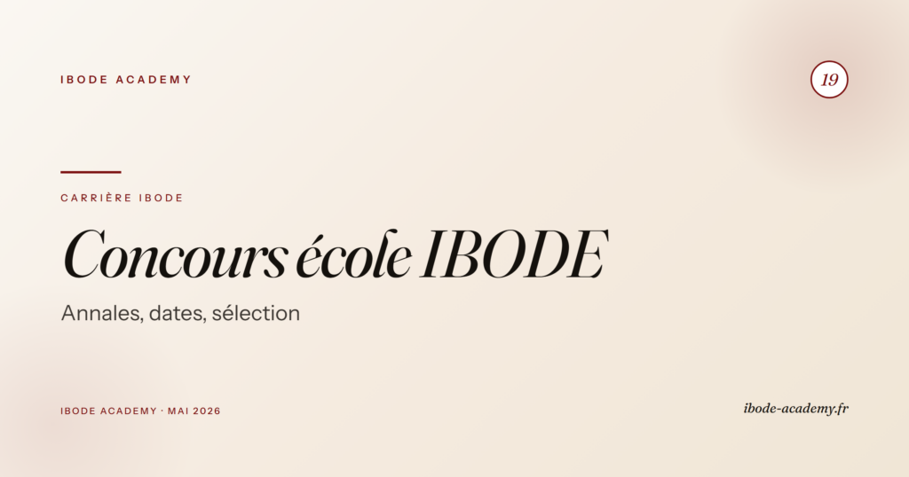 Concours école IBODE 2026 — annales, dates et critères de sélection