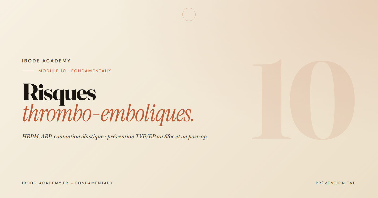 Risques Thromboemboliques Périopératoires