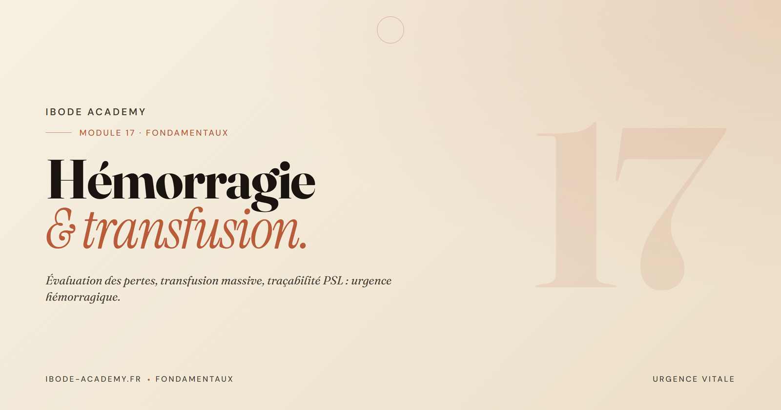 Hémorragie Périopératoire et Transfusion