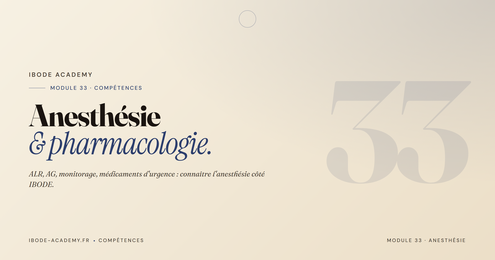 Anesthésie et Pharmacologie