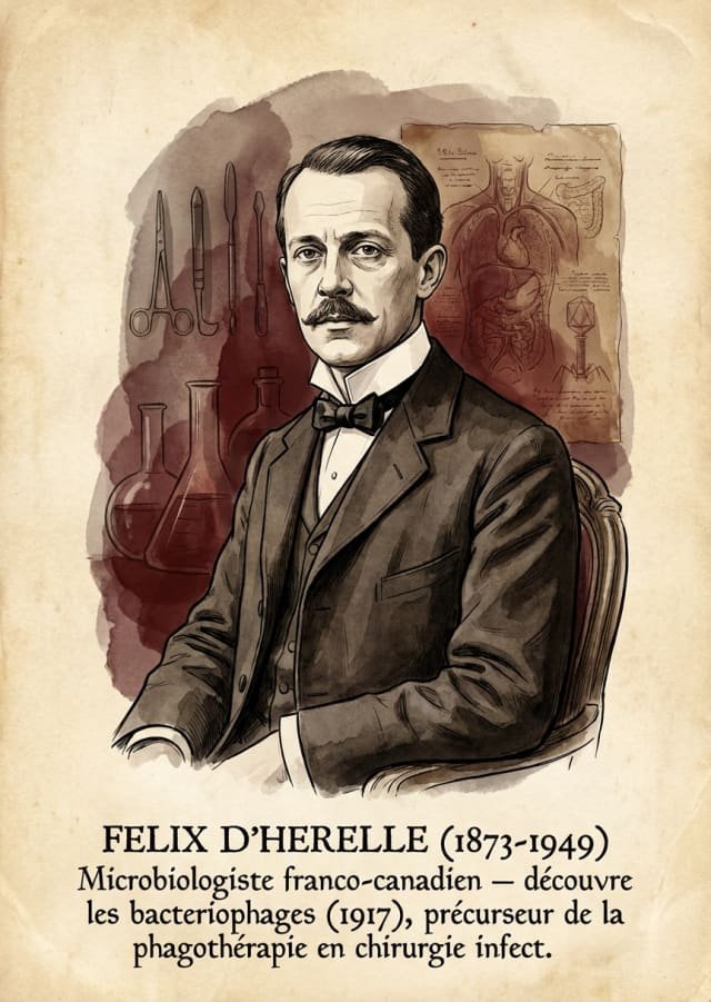 Felix d&rsquo;Herelle (1873-1949) : decouverte des bacteriophages et phagotherapie
