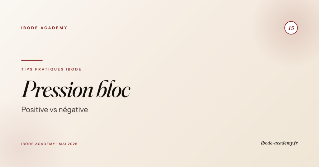 Pression positive ou négative au bloc — quelles salles, quels ratios